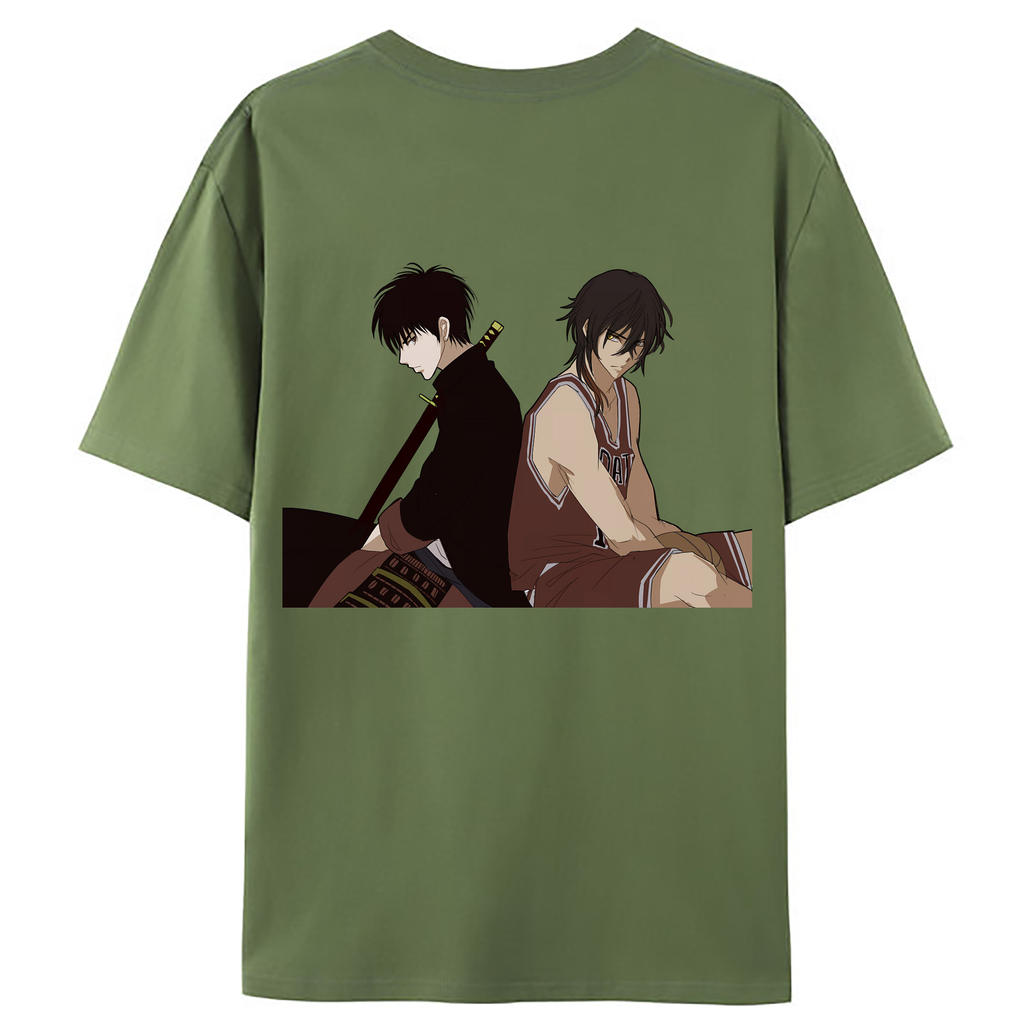 （画像用） SLAM DUNK／スラムダンク 綿100％ メンズ半袖Tシャツ（バックプリント） 通気性